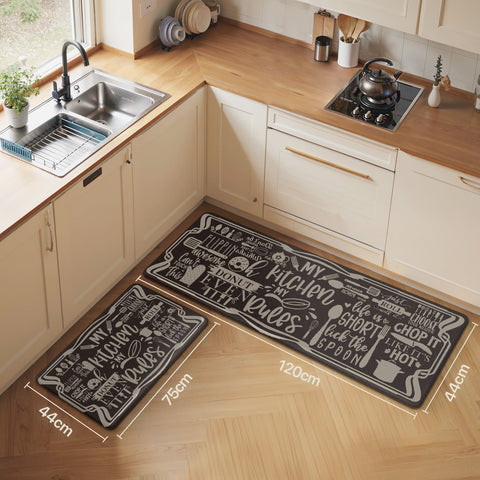 GENINO  2PCS Cushioned Anti Fatigue Kitchen Mats for Floor Non Slip Washable Runner Rugs