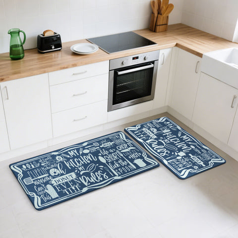 GENINO  2PCS Cushioned Anti Fatigue Kitchen Mats for Floor Non Slip Washable Runner Rugs