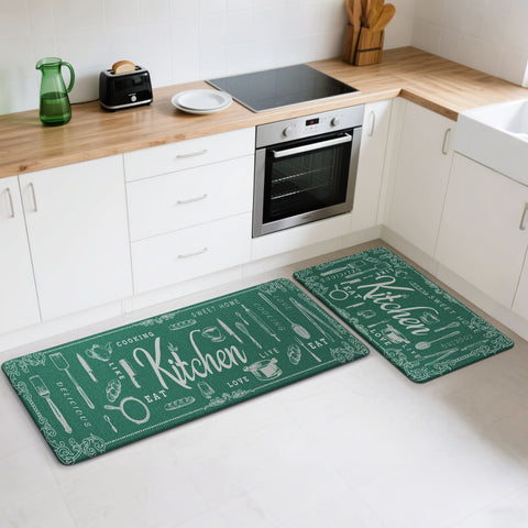 GENINO 2PCS Cushioned Anti Fatigue Runner Rugs Non Slip Washable Kitchen Mats for Floor