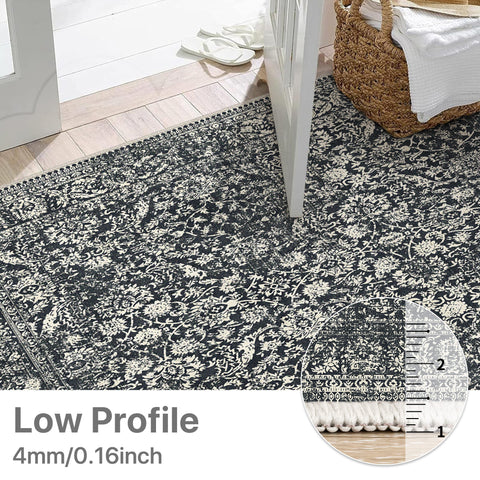 GENIMO Flourishing Floral Print Machine Washable Runner Rug,2'x6'