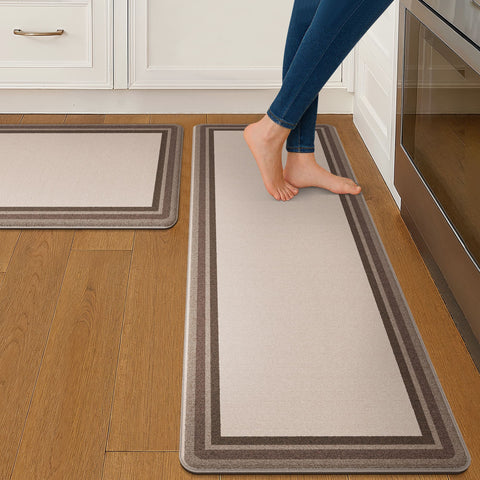 GENIMO 2Pcs Anti Fatigue Padded Kitchen Sink Mat Non Slip Washable Runner Rug in Modern
