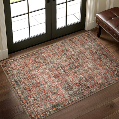GENIMO Machine Washable Rugs Non Slip Carpet with Gripper AR1005