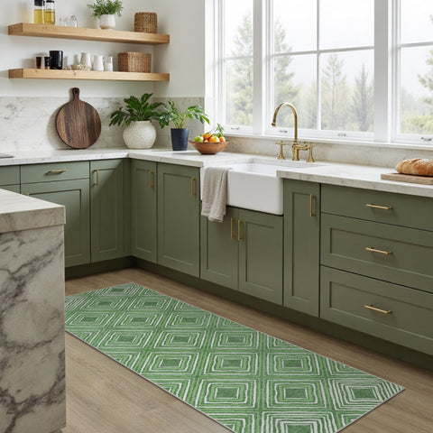 GENIMO Modern Geometric Checkered Machine Washable Non Slip Area Rug