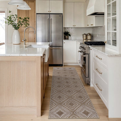 GENIMO Modern Geometric Checkered Machine Washable Non Slip Area Rug