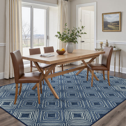 GENIMO Modern Geometric Checkered Machine Washable Non Slip Area Rug