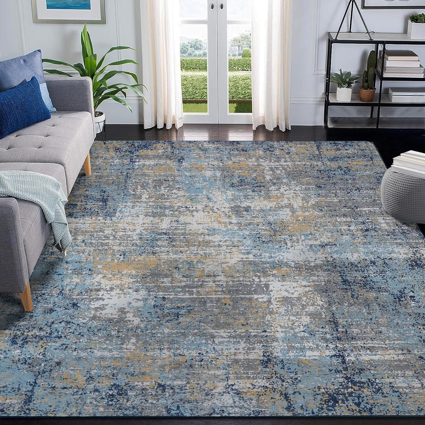 GENIMO Area Rugs for Bedroom Living Room Machine Washable Large Modern Abstract Print Soft Entryway Runner Rug, Non Slip Carpet with Gripper