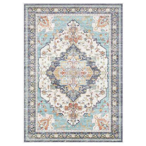 GENIMO Non Slip Machine Washable Classic Symmetrical Floral Area Rug