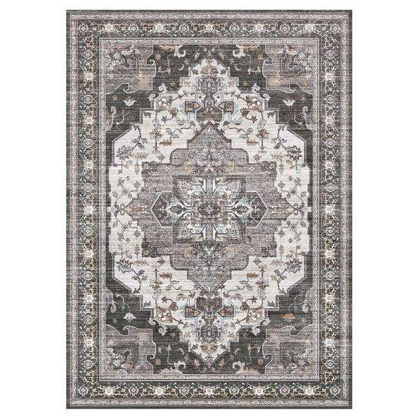 GENIMO Non Slip Machine Washable Classic Symmetrical Floral Area Rug