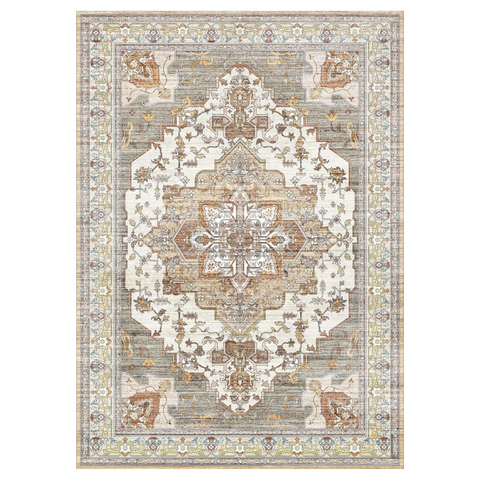 GENIMO Non Slip Machine Washable Classic Symmetrical Floral Area Rug