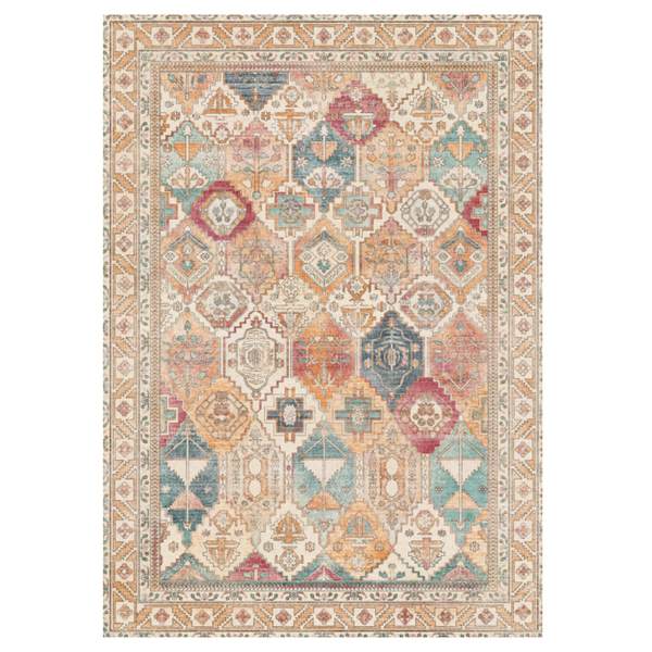 GENIMO Vintage Classic Print Light Color Washable Area Rug