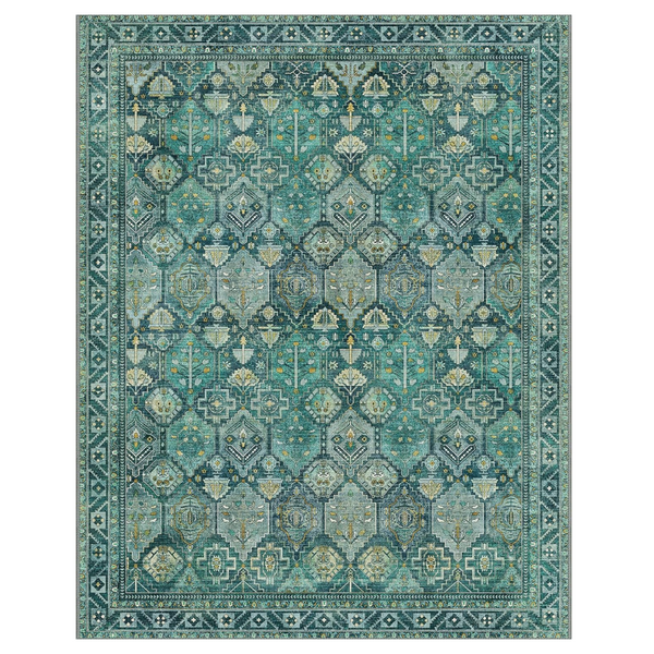 GENIMO Vintage Classic Print Cool Color Washable Area Rug