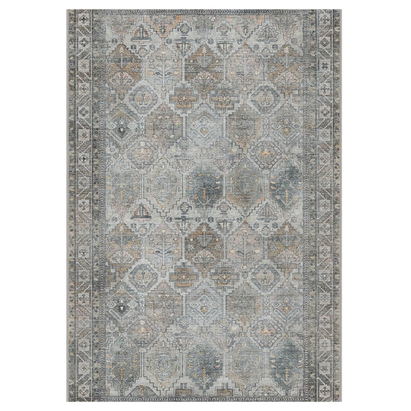 GENIMO Vintage Classic Print Washable Area Rug Gray
