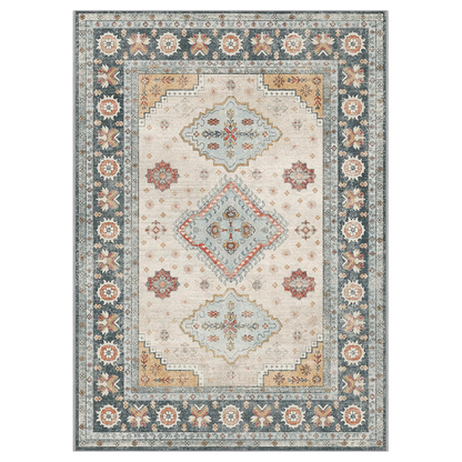 GENIMO Fantasy Geometric Floral Print Warm Color Non-Slip Washable Area Rug