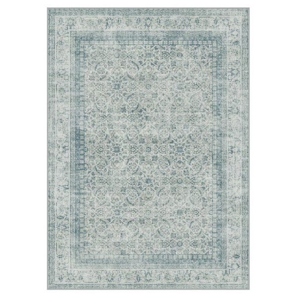 GENIMO Boho Vintage Retro Floral Machine Washable Area Rug Blue