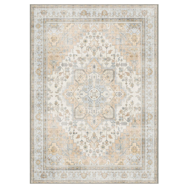 GENIMO Boho Vintage Retro Large Floral Medallion Area Rug
