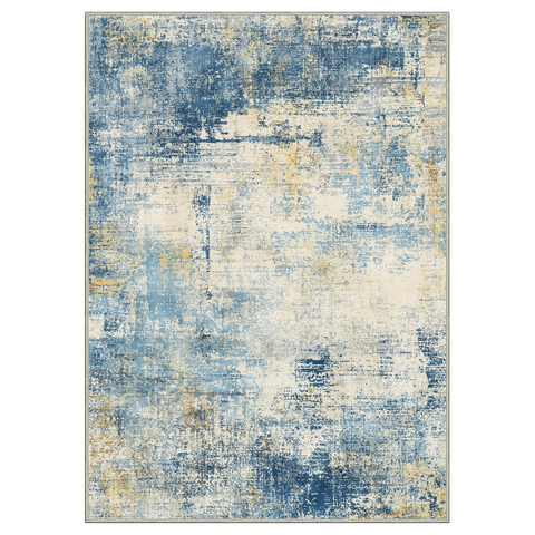 GENIMO Modern Abstract Textured Machine Washable Area Rug Blue