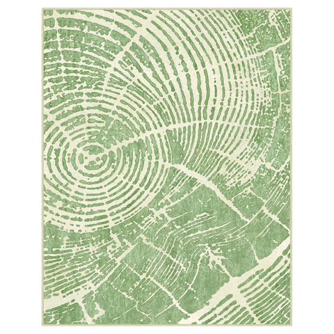 GENIMO Stump Print Non-Slip Area Rug Pale Green White
