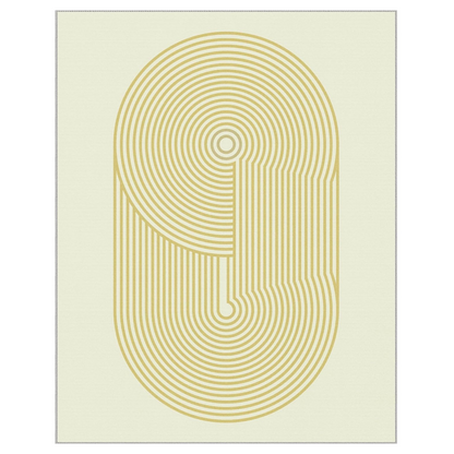 GENIMO Modern Minimalist Oval Line Printed Non-Slip Area Rug