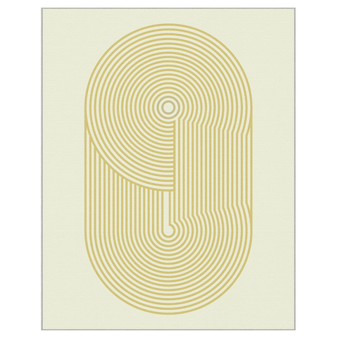 GENIMO Modern Minimalist Oval Line Printed Non-Slip Area Rug