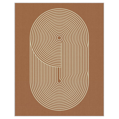 GENIMO Modern Minimalist Oval Line Printed Non-Slip Area Rug