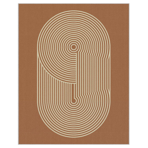 GENIMO Modern Minimalist Oval Line Printed Non-Slip Area Rug