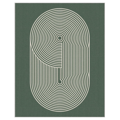 GENIMO Modern Minimalist Oval Line Printed Non-Slip Area Rug