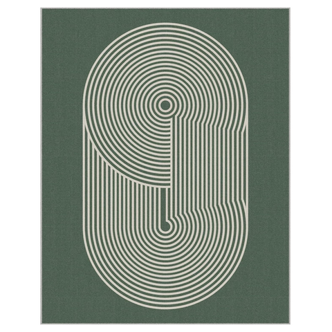 GENIMO Modern Minimalist Oval Line Printed Non-Slip Area Rug