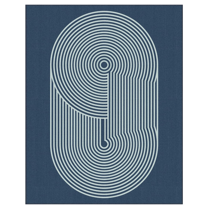 GENIMO Modern Minimalist Oval Line Printed Non-Slip Area Rug