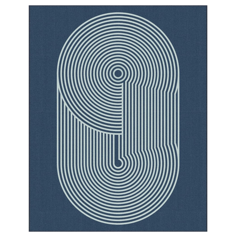 GENIMO Modern Minimalist Oval Line Printed Non-Slip Area Rug