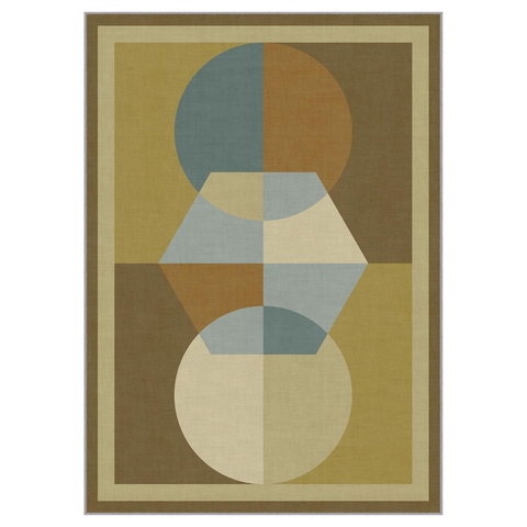 GENIMO Modern Geometric Aesthetic Patchwork Design Non-Slip Area Rug