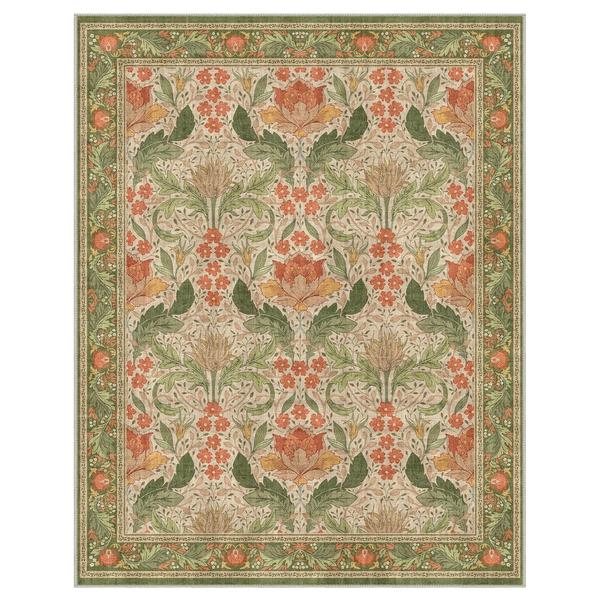 GENIMO Vintage Floral Machine Washable Area Rug