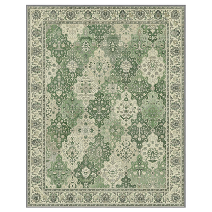 GENIMO Lightweight Vintage Diamond Floral Print Machine Washable Area Rug