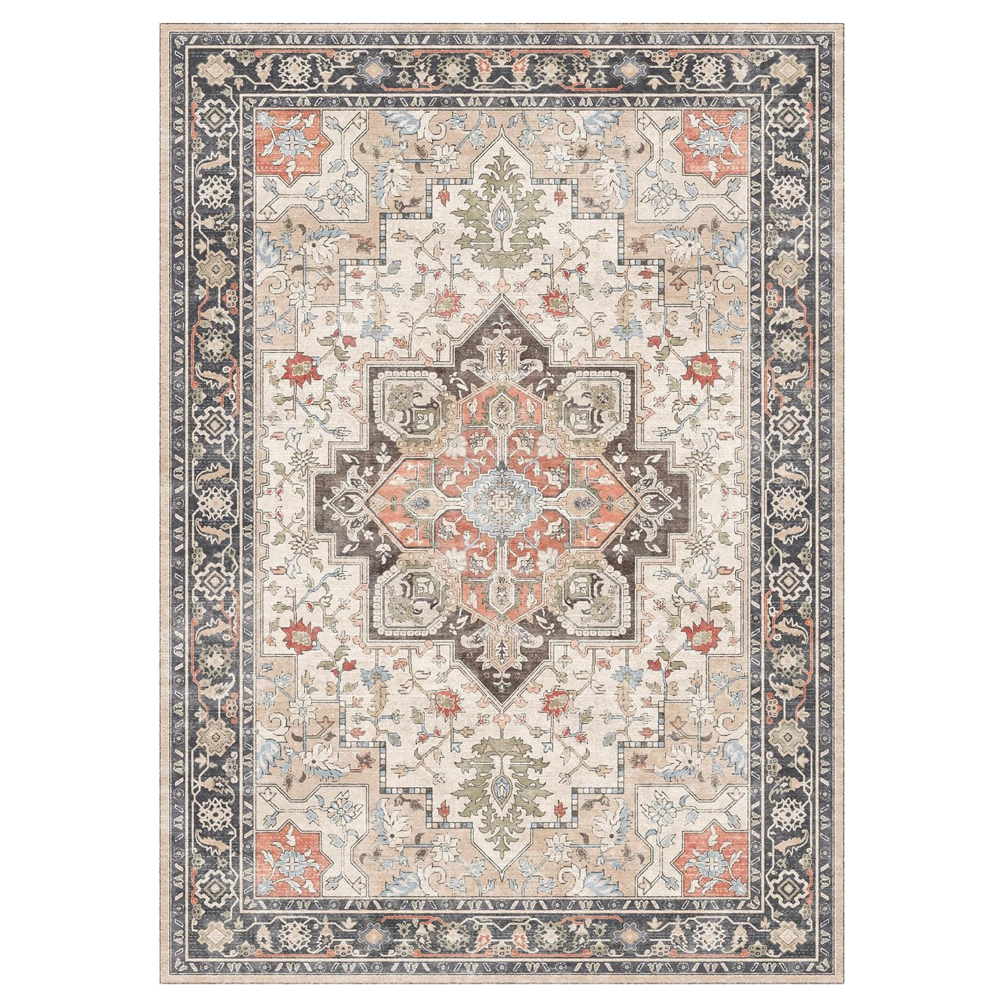 GENIMO Gorgeous Vintage Bohemian Print Machine Washable Runner Rug