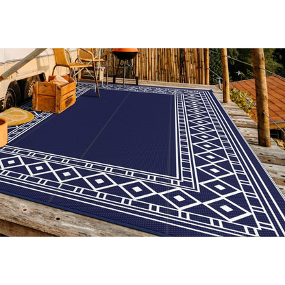 GENIMO Bohemian Style Waterproof Outdoor Rug Blue