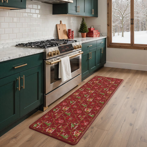 Aveline Christamas Santa Padded Anti Fatigue Kitchen Mat 2pcs