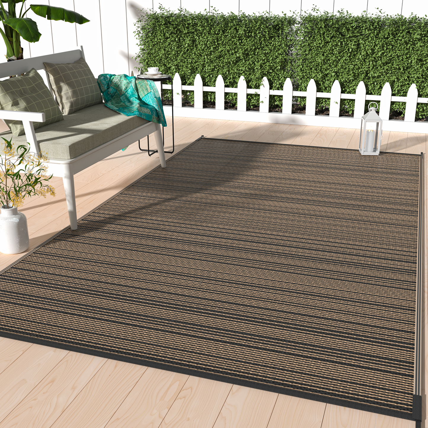 GENIMO Outdoor Rug for Patio Clearance,8'x10' Waterproof Mat
