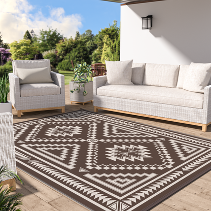 GENIMO Outdoor Rug for Patio Clearance,8'x10' Waterproof Mat