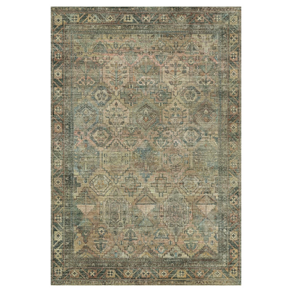 GENIMO Vintage Classic Print Washable Area Rug Blue Blush