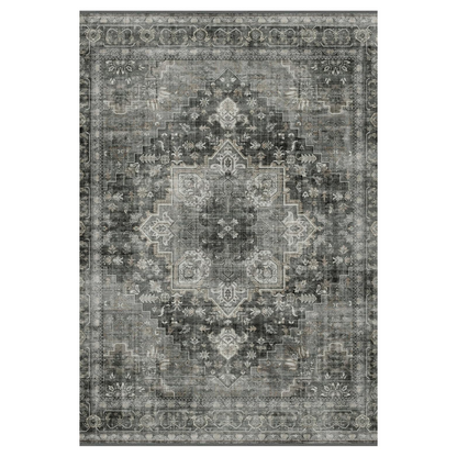 GENIMO Vintage Aged Floral Print Low Pile Area Rug