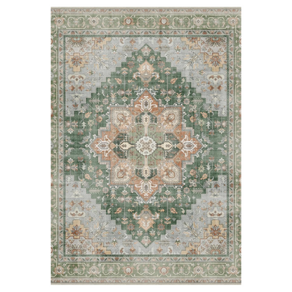 GENIMO Vintage Aged Floral Print Low Pile Area Rug