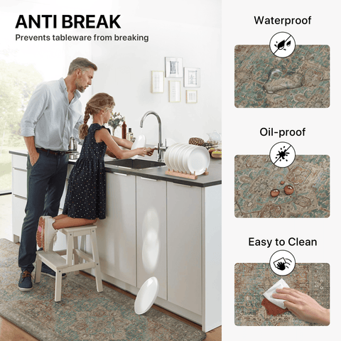 GENIMO 2Pcs Anti Fatigue Cushioned Kitchen Mat Non Slip Washable Runner Rug for Sink