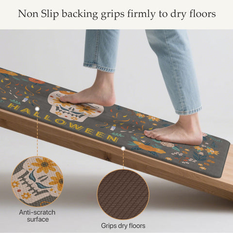 GENINO Cushioned Anti Fatigue Kitchen Mats for Floor 2PCS Waterproof Runner Rugs for Halloween