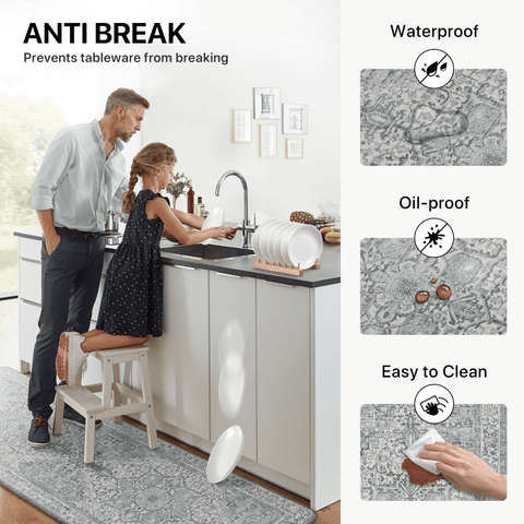 GENIMO 2Pcs Anti Fatigue Cushioned Kitchen Mat Non Slip Washable Runner Rug for Sink