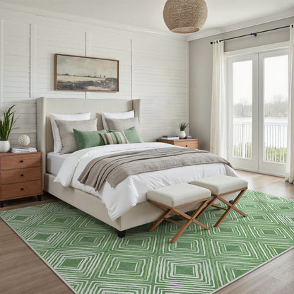 GENIMO Modern Geometric Checkered Machine Washable Non Slip Area Rug