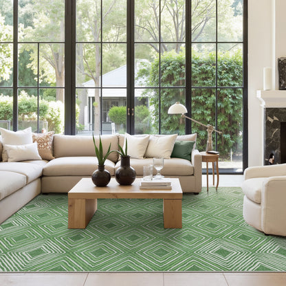 GENIMO Modern Geometric Checkered Machine Washable Non Slip Area Rug