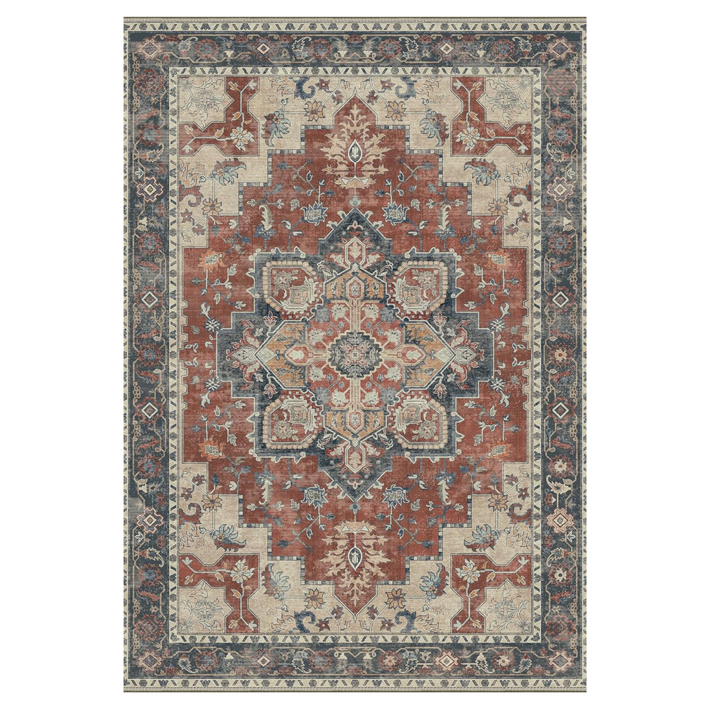 Daria Vintage Persian Tribal Rug in Reddish Brown | GENIMO
