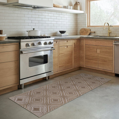 GENIMO Modern Geometric Checkered Machine Washable Non Slip Area Rug