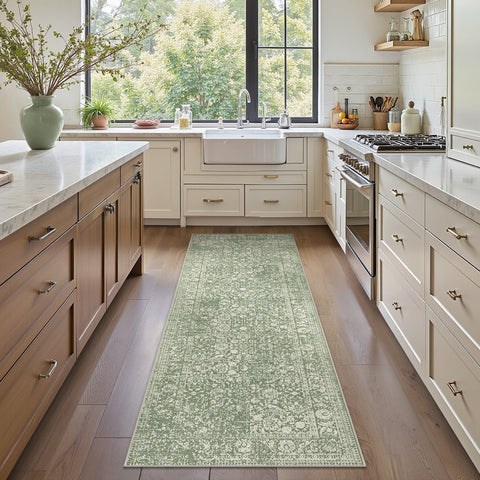 GENIMO Flourishing Floral Print Machine Washable Runner Rug,2'x6'
