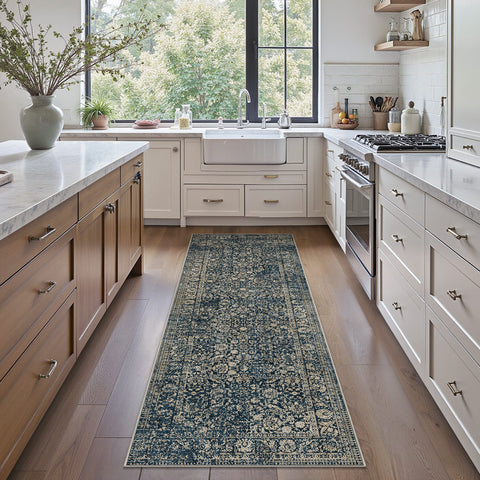 GENIMO Flourishing Floral Print Machine Washable Runner Rug,2'x6'