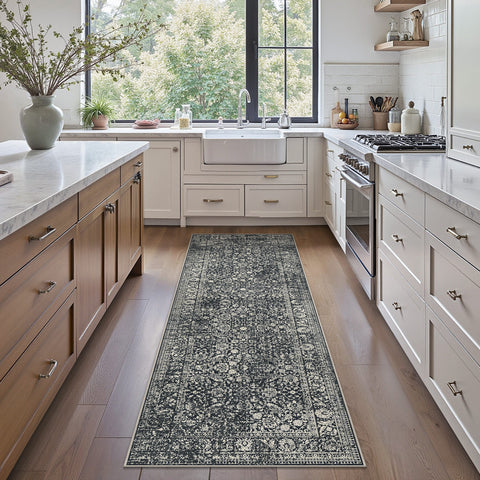 GENIMO Flourishing Floral Print Machine Washable Runner Rug,2'x6'